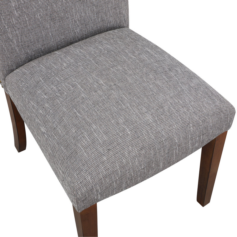 Ensemble de 2 chaises de salle à manger en tissu performance avec têtes cloutées