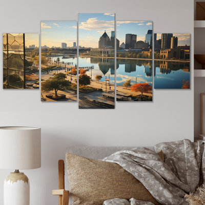 «Detroit Motor City I», reproduction sur toile - 5 panneaux