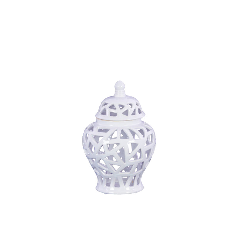 Pot en céramique Frakston, H 9,5 po x l 6 po x P 6 po, Blanc