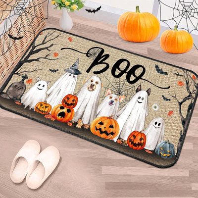 Tapis de porte d'Halloween pour l'extérieur Tapis d'Halloween Boo