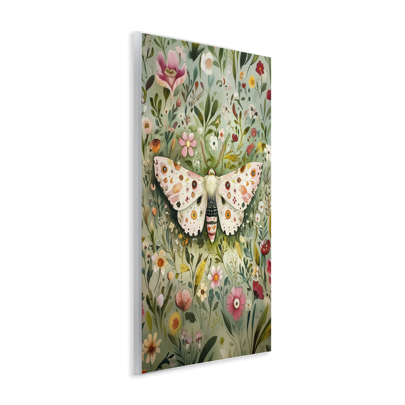 Plaque murale Floral Moth & Botanicals, design par The Dutch Lady, H 15 po x l 10 po