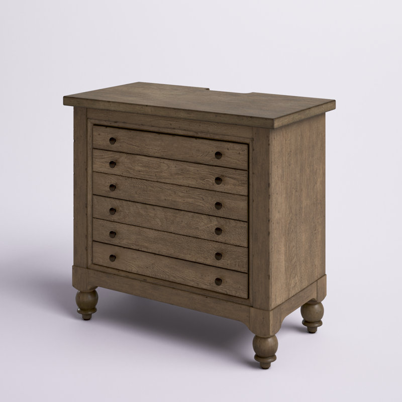 Aisja 3 Drawer Nightstand, Brown