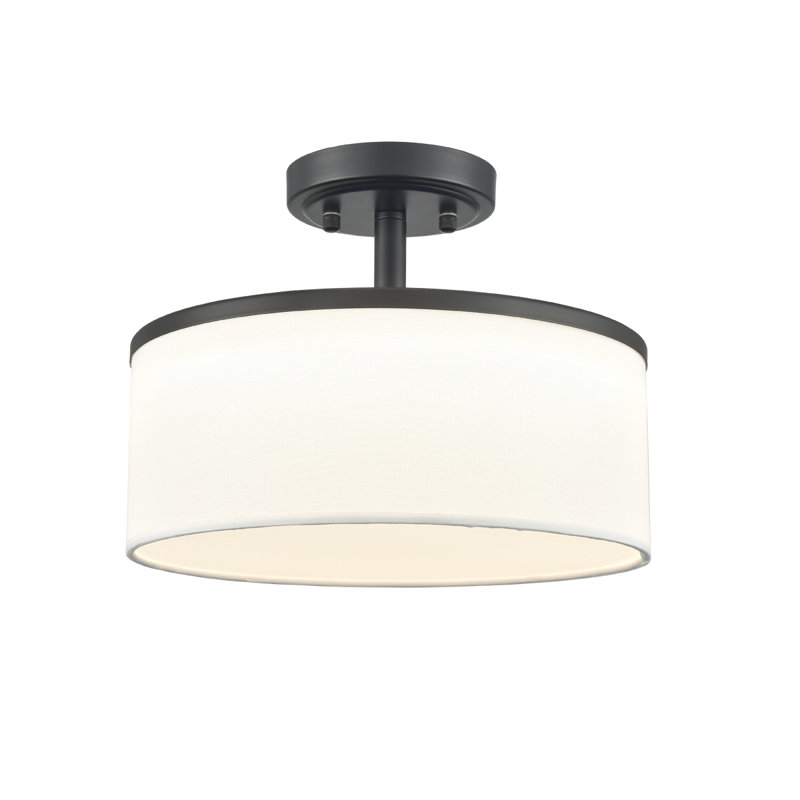 Modern LED Ceiling Light Fixture Dimmable 3000K-5500K Semi-Flush Mount Ceiling Light for Bedroom, Satin Black