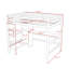 Lit mezzanine double avec tablettes et bureau-796358420