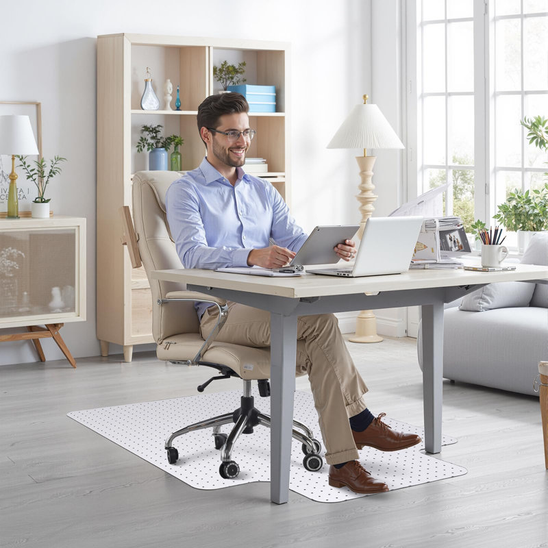 Tapis de chaise de bureau pour les planchers de tapis, tapis de chaise de bureau d'ordinateur Résistant au glissement et résistant au glissement sous le bureau
