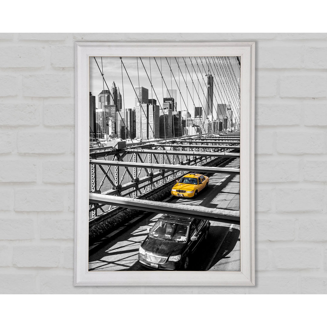 Brooklyn Bridge Yellow Cab NYC - Druck