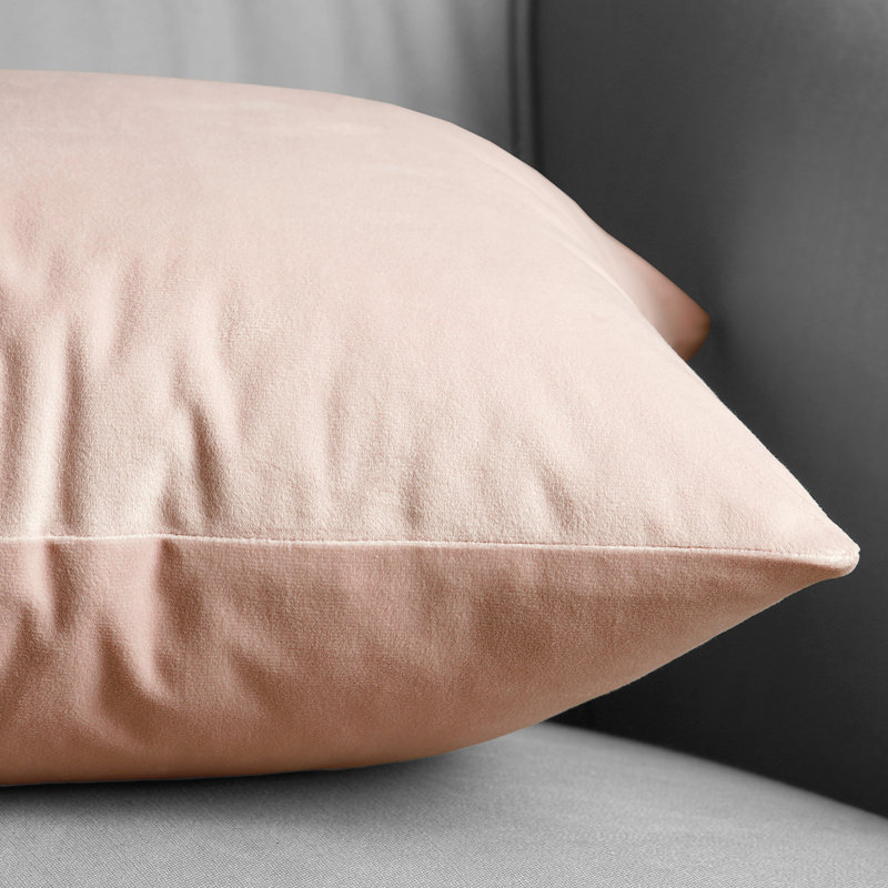 Signature Velvet Throw Pillow Covers - Decorative Pillow Covers, Rosey Dawn Gray