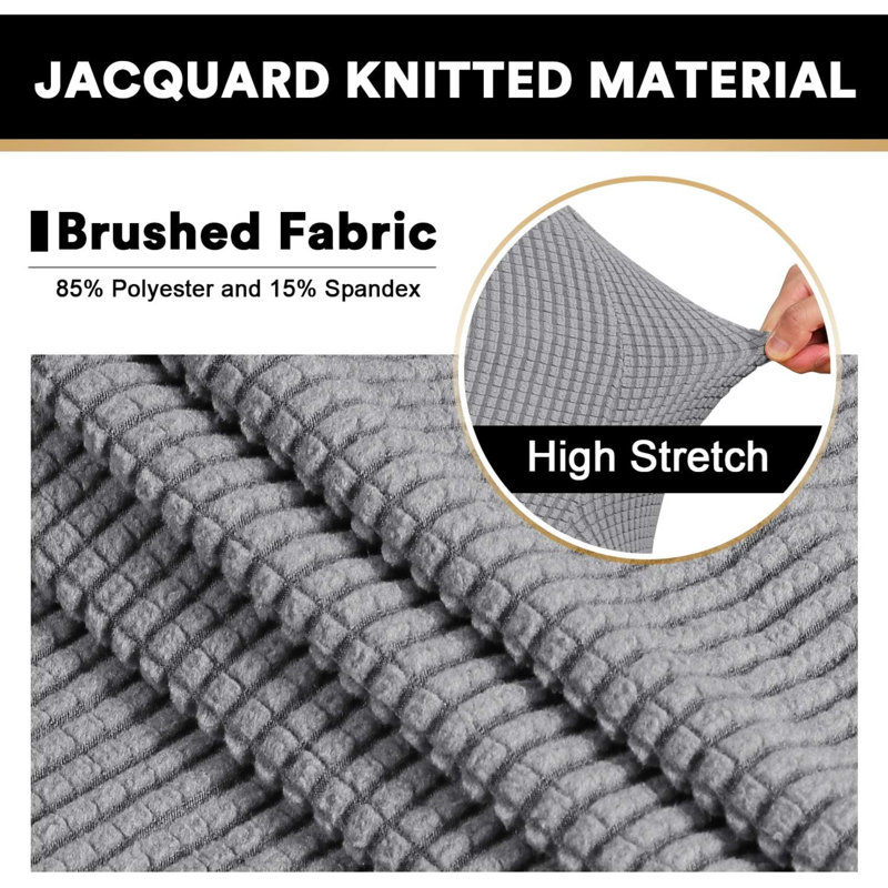 Housse de canapé, Polyester gris / mélange de polyester, H 41 po x l 88 po x P 39 po