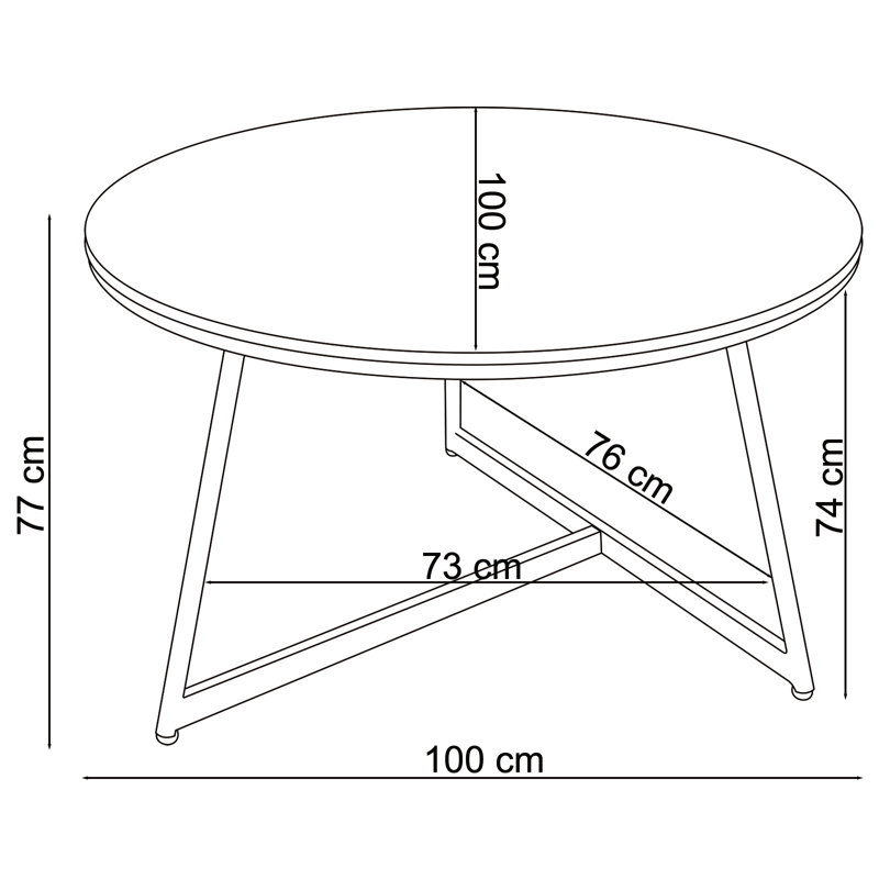 Kerria Round Metal Base Dining Table