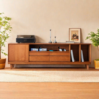 Cherry wood video game TV cabinet