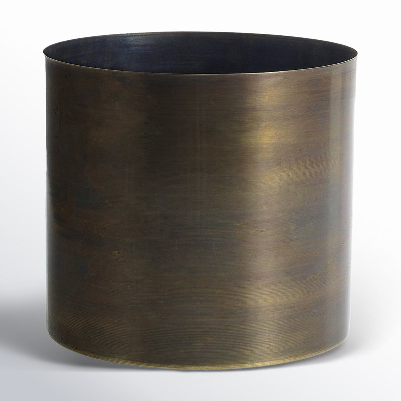 Metal Pot Planter, 6" H x 6.5" W x 6.5" D