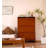 Mid-Century Modern 3-Door Shoe Cabinet, Tall Solid Wood Storage Unit