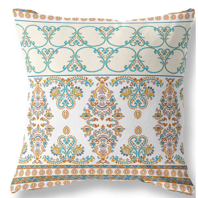 Housse et insert de coussin carré Stevensville, Blanc / bleu, 18 po x 18 po