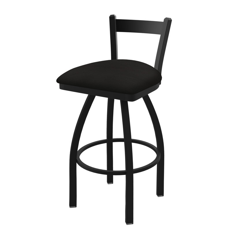 821 Catalina Low Back Swivel Bar Stool, Black Wrinkle, Canter Espresso, Bar Stool (30" Seat Height)