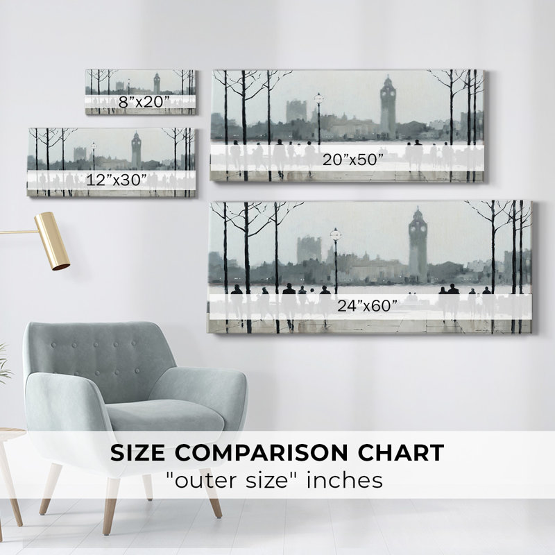 Morning London sur impression sur toile, H 20 po x l 50 po x P 1,5 po