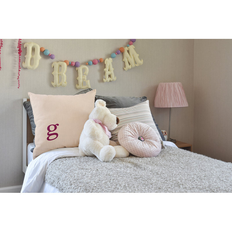 Coussin décoratif moderne Modern Monogram, 26 po x 26 po, Rose cendré, G