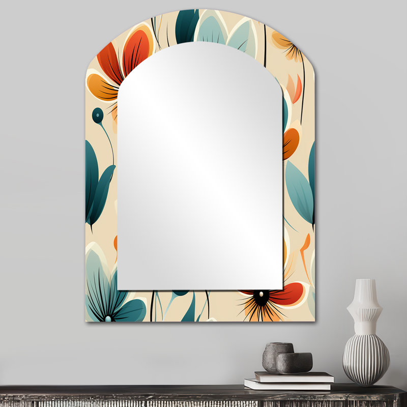 Midcentury Modern Revival - miroir mural asymétrique Midcentury, 34 po x 25 po