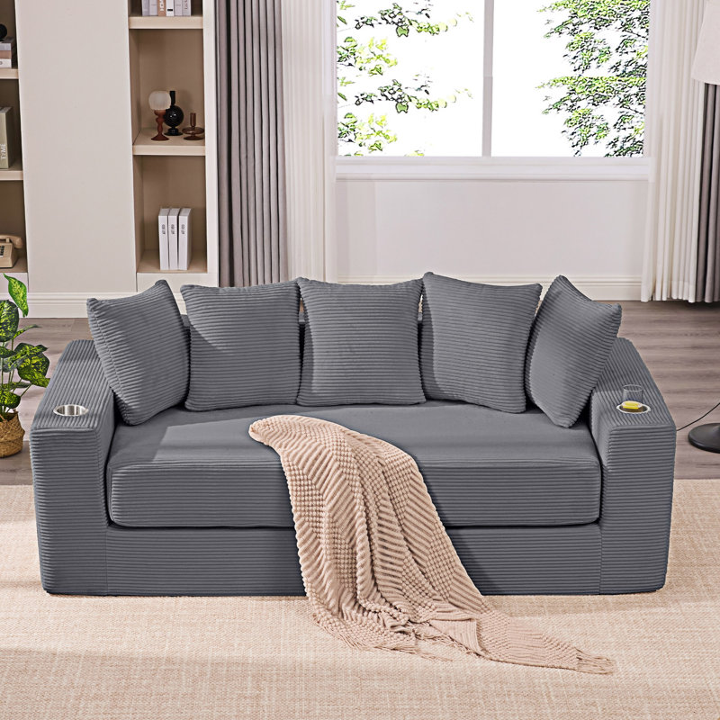 Convertible Sleeper Sofa Couch With Pillows