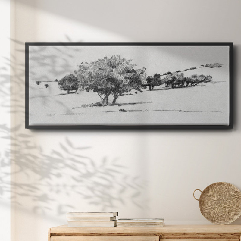 Treeline Sketch I- Framed Canvas