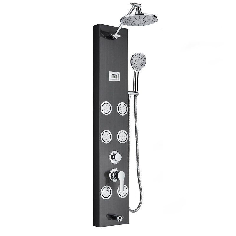 44.48'' Shower Panel with Adjustable Shower Head, Matte Black