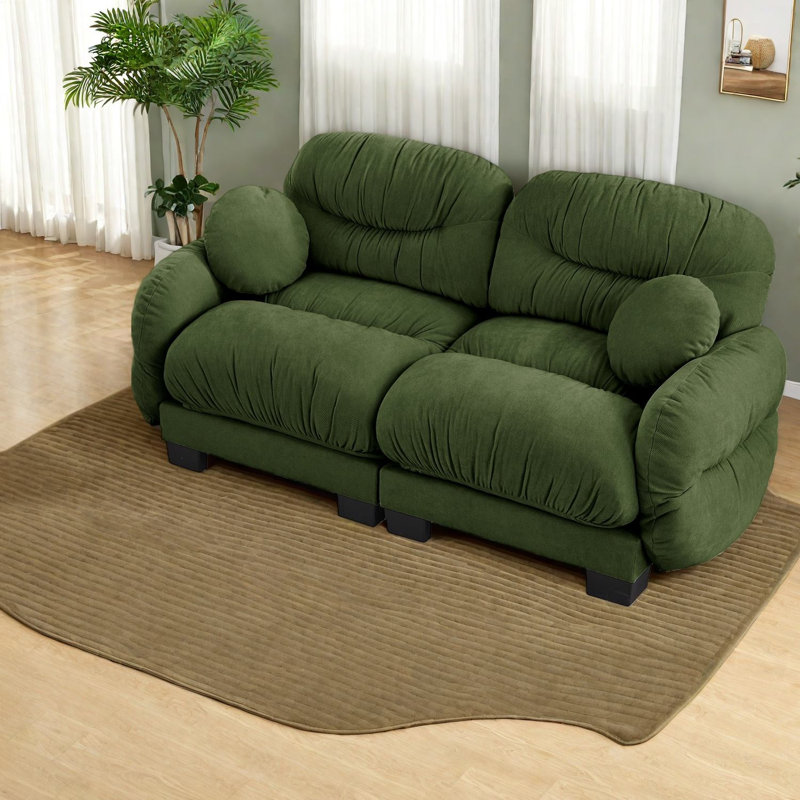 Compression Cozy Chenille Sofas, Modern 2 Seater Modular Sofa For Home