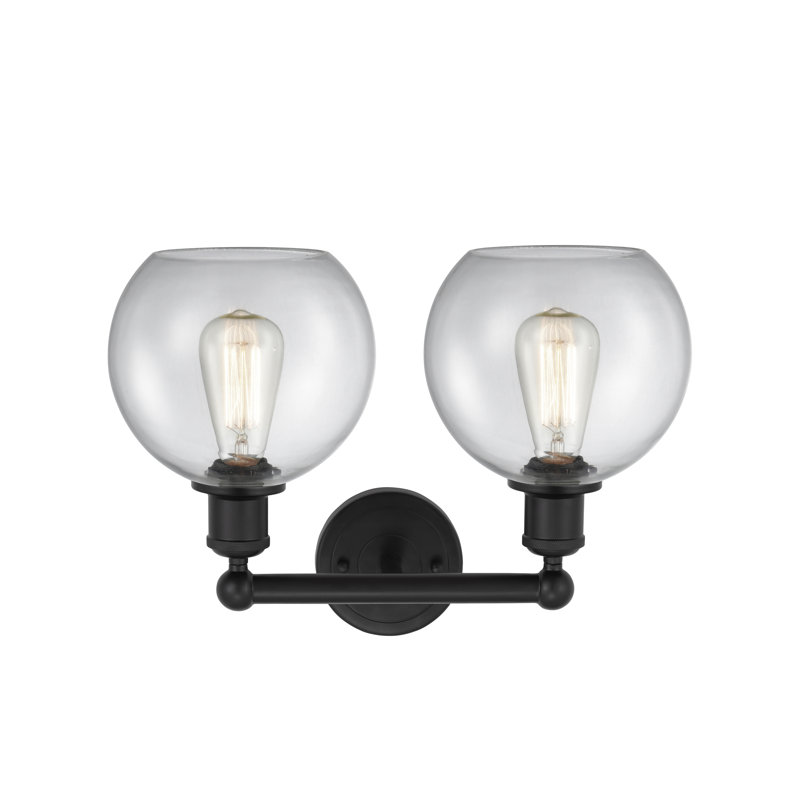 Éclairage pour salle de bain 2 lumières Ellington, Transparent, Noir mat