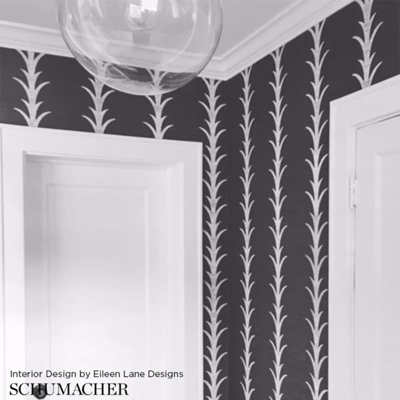 Papier peint Schisacher x Celerie Kemble Acanthus, Gris foncé