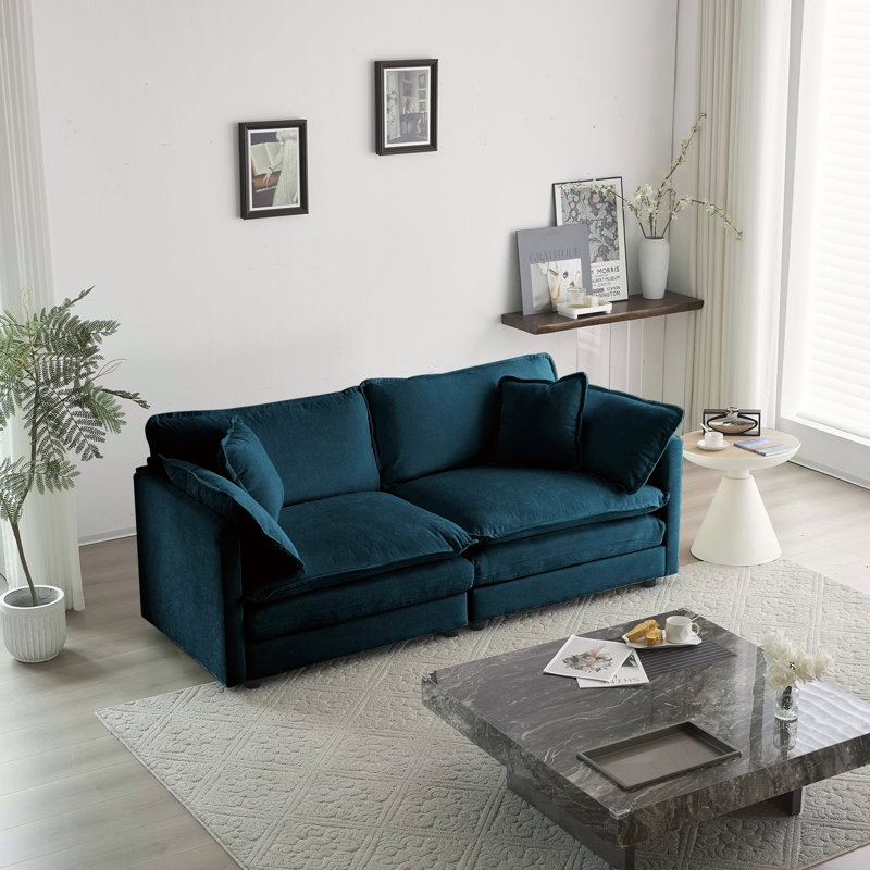 Ensemble 2 pièces de causeuse et de chaise rembourrées en chenille pour salon, solution de mobilier confortable et élégante