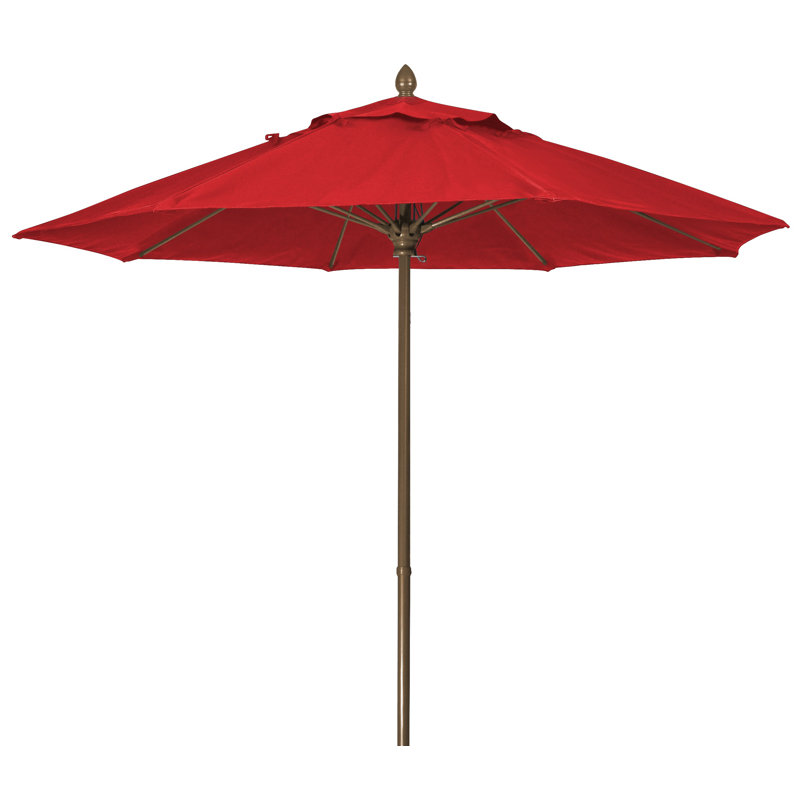 Parasol de marché 7,5 pi Prestige, Bronze champagne, Toile Sunbrella® rouge Jockey