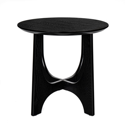 25" Round End Table, Wooden Side Table, Night Stand For Living Room