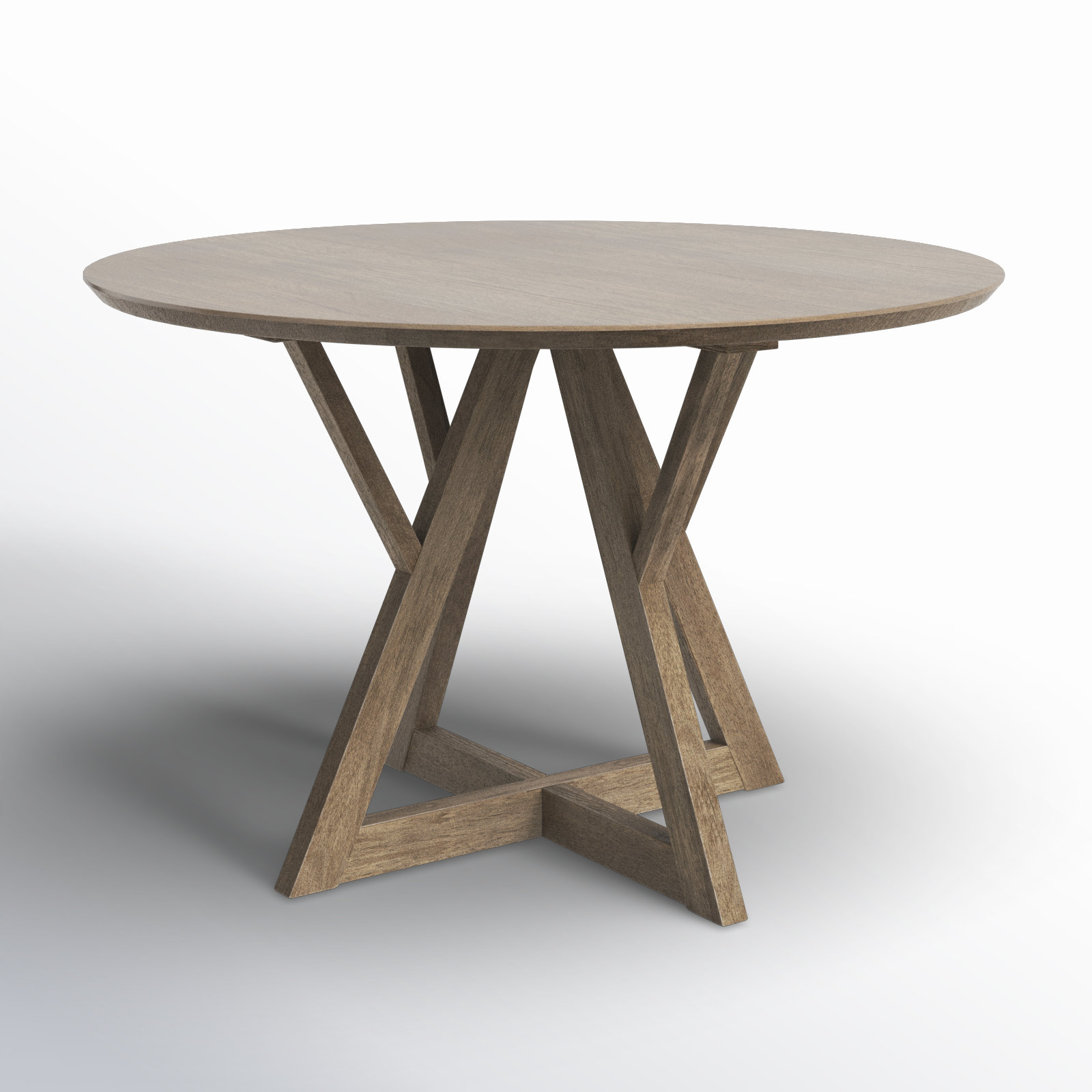 Persimmon Solid Wood Pedestal Dining Table, 29.5"H x 48"L x 48"W, Brown