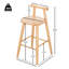 Ensemble de 2 tabourets d'intérieur en bois d'hévéa naturel, idéal pour les bars à la maison, les îlots de cuisine, les cafés et les bars avec confort et style