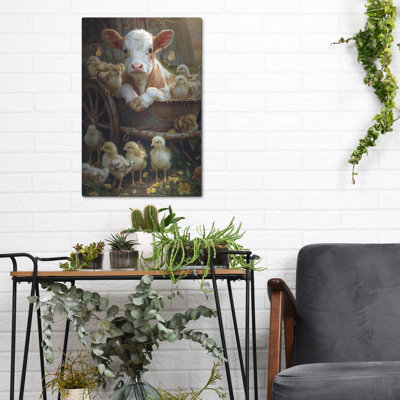 Art mural en métal Veal With The Chicks 1 pi par Momart, 12 po x 16 po