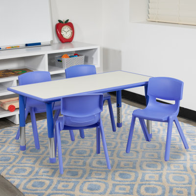 Goddard 5-Piece Rectangle Plastic Kids Activity Table and Chairs Set by Flash Furniture