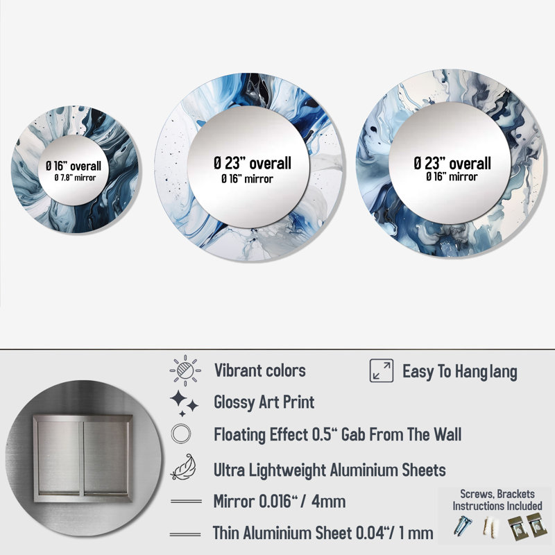 Devam Metal Round Mirror