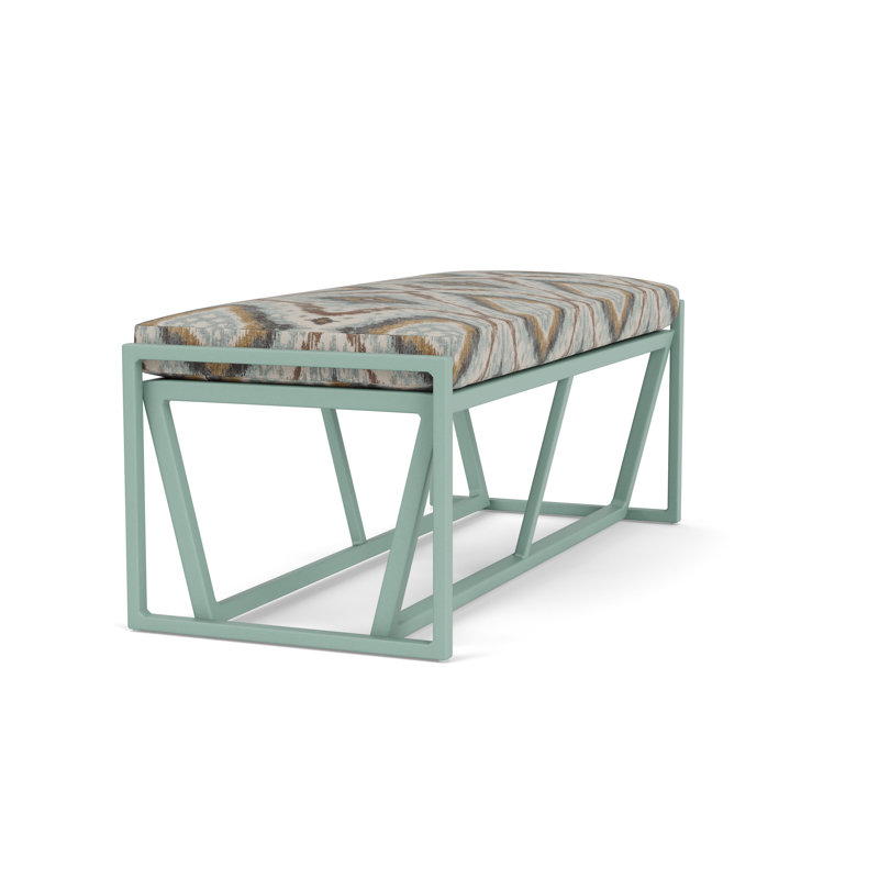 Summit Outdoor Dining Bench, Sea Glass, Yoko Mist