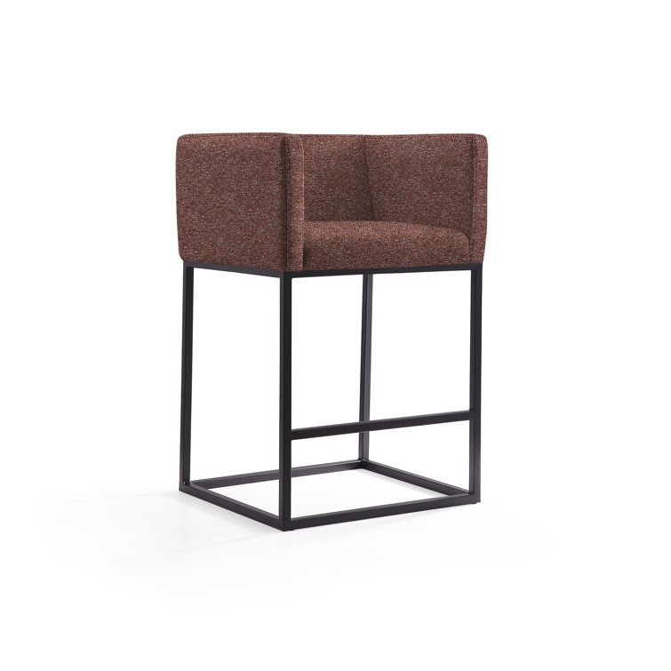 Upholstered Counter Stool with Metal Frame