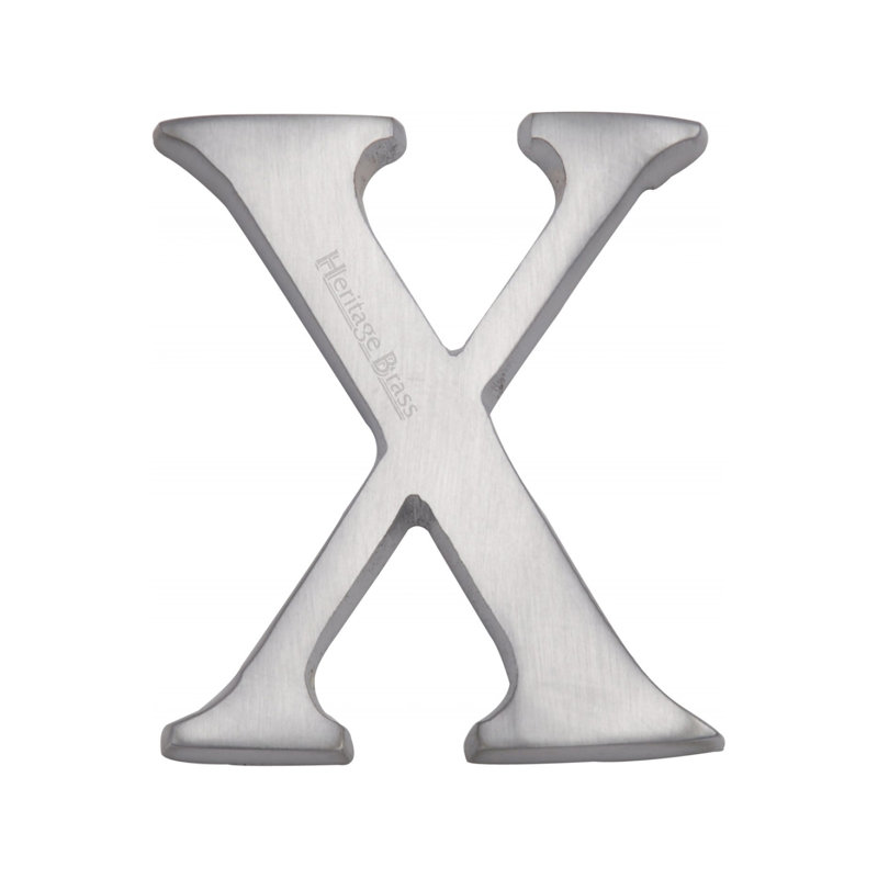 Heritage Brass Heritage Alphabet Rear Fix 5.1cm (2"), X, Satin Chrome