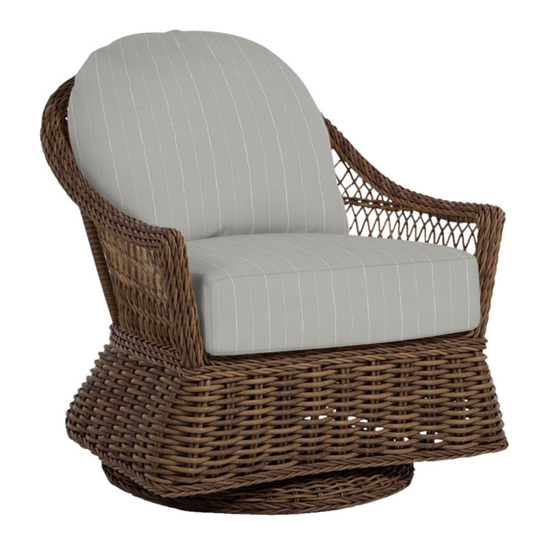 Fauteuil oscillant tissé Soho - Raphia, InsideOut® Rollo ‑ lin Chambray, Raphia, Pas de soudure