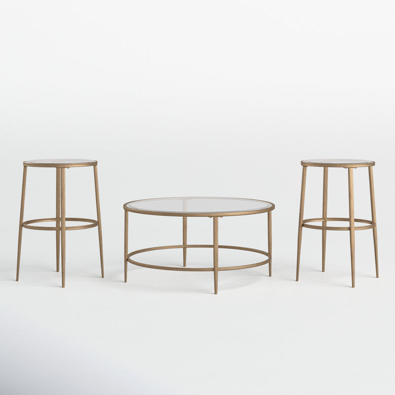Ensemble de tables basses 3 pièces Ovadia, Or
