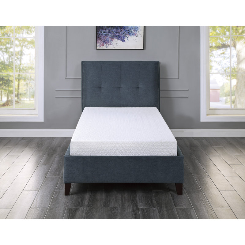 6-Inch Twin Size Bed Mattress Gel-Infused Memory Foam Mattress, Firm, White, Mattress In A Box