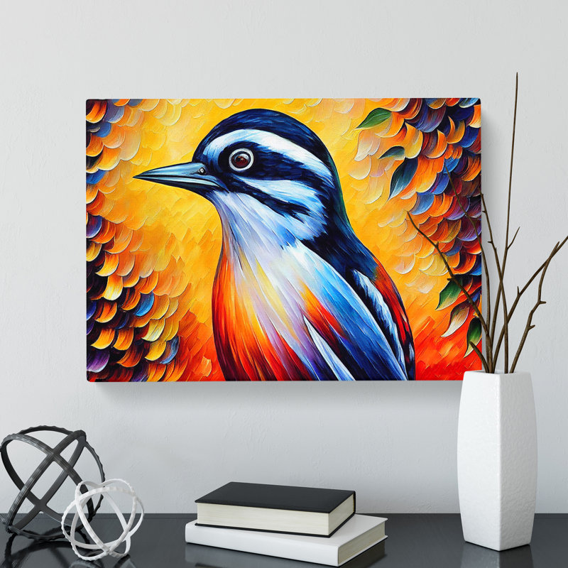 Woodpecker Bird Vol.2 Abstract - Wrapped Canvas, 50cm H x 76cm W x 3cm D