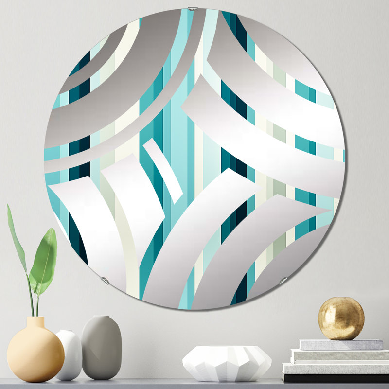 Zen Tranquility Striped Pattern - Centre Wave Decorative Mirror, 23.6" x 23.6"