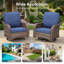 Chaises pivotantes d'extérieur en osier 3 pièces avec table d'appoint Arley-1393323033