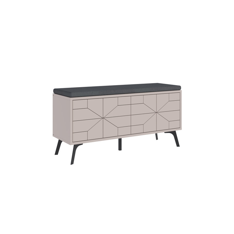 8 Pair Shoe Storage Bench, Light Mocha