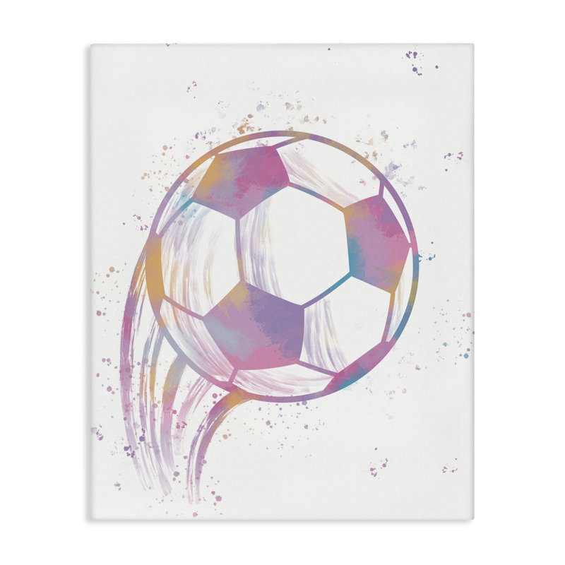 Toile de ballon de soccer Fast Pastel, design par Marcus Prime, H 48 po x l 36 po