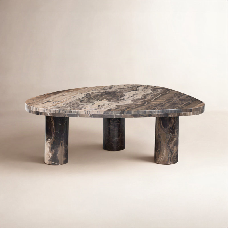 Zion Marble Coffee Table, 15" H x 30" L x 48" W