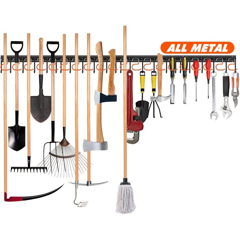 Metal Garden Tool Organizer Adjustable Garage Tool Organizer Wall Mount Garage Organizers And Storage With Hooks Tool Hangers For Garage