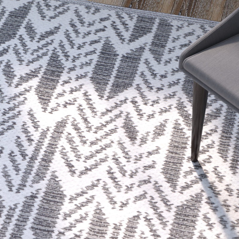 Tapis gris anthracite / ivoire Paz, Rectangle 5 pi x 8 pi