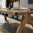 Tan Rectangular Solid Wood desk-253994519